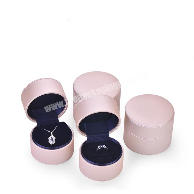 In Stock Jewelry Packaging Set Wholesale Ring Jewelry Boxes Leather Plastic Covered with PU 7.5x7.5x7cm Pinkblue Shenzhen 10pcs
