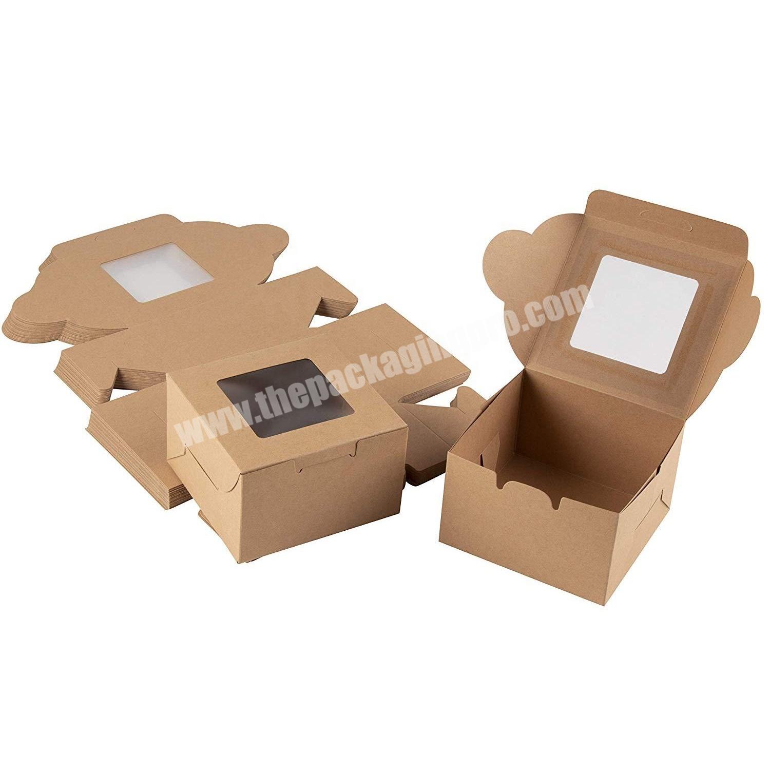 Kraft Paper Candy Folding Boxes Recyclable One Piece Box Patch Clear Window