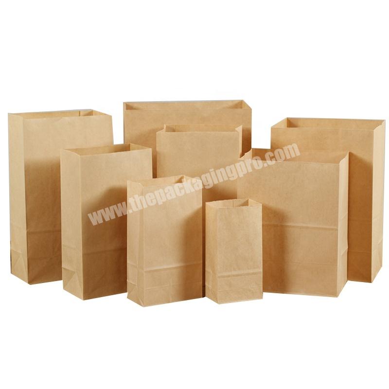 Kraft Paper Sacks Pouch Manufacturer Wholesale Greaseproof Baked Bread General Grocery Kraft Merchandise Paper Bags for Bread