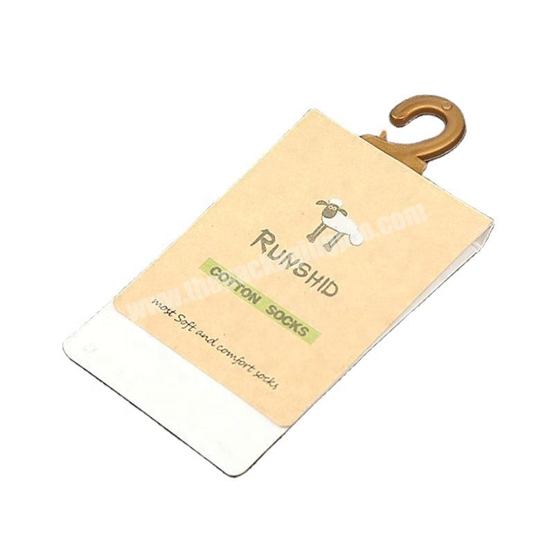 Ladies Socks Plastic Hook Hangtags Private Label Barcode Product Hang Tags for Socks