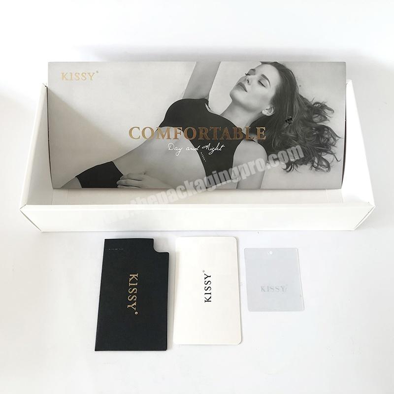 Lingerie Package Paper Box With Your Own Logo Label Customize White Underwear Box Packaging For Lingerie