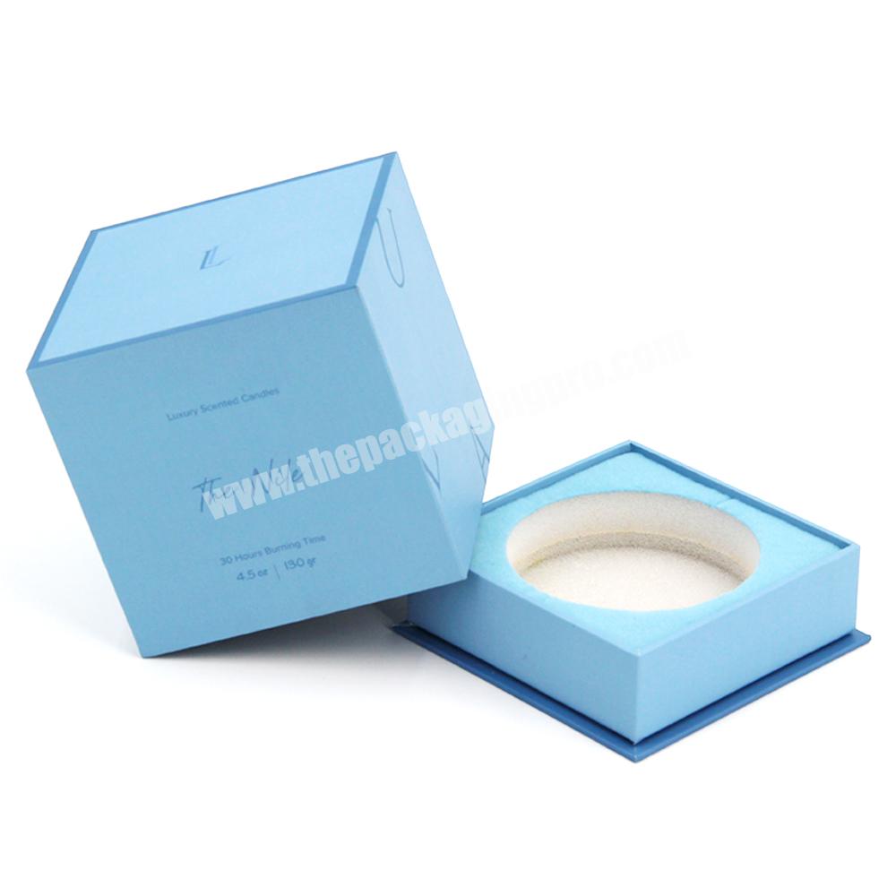 Logo private label candle jar and box custom luxury with lid insert gold foil paper boxes packaging ceramic jars candle gift box