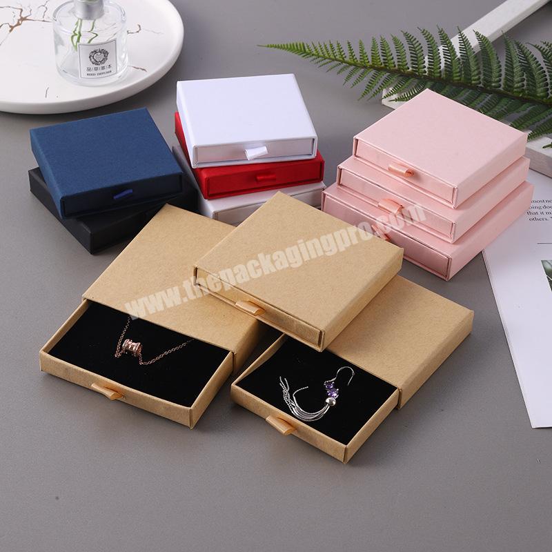 Lovely Rigid Sliding Pull Out Drawer Box Pink Jewelry Box