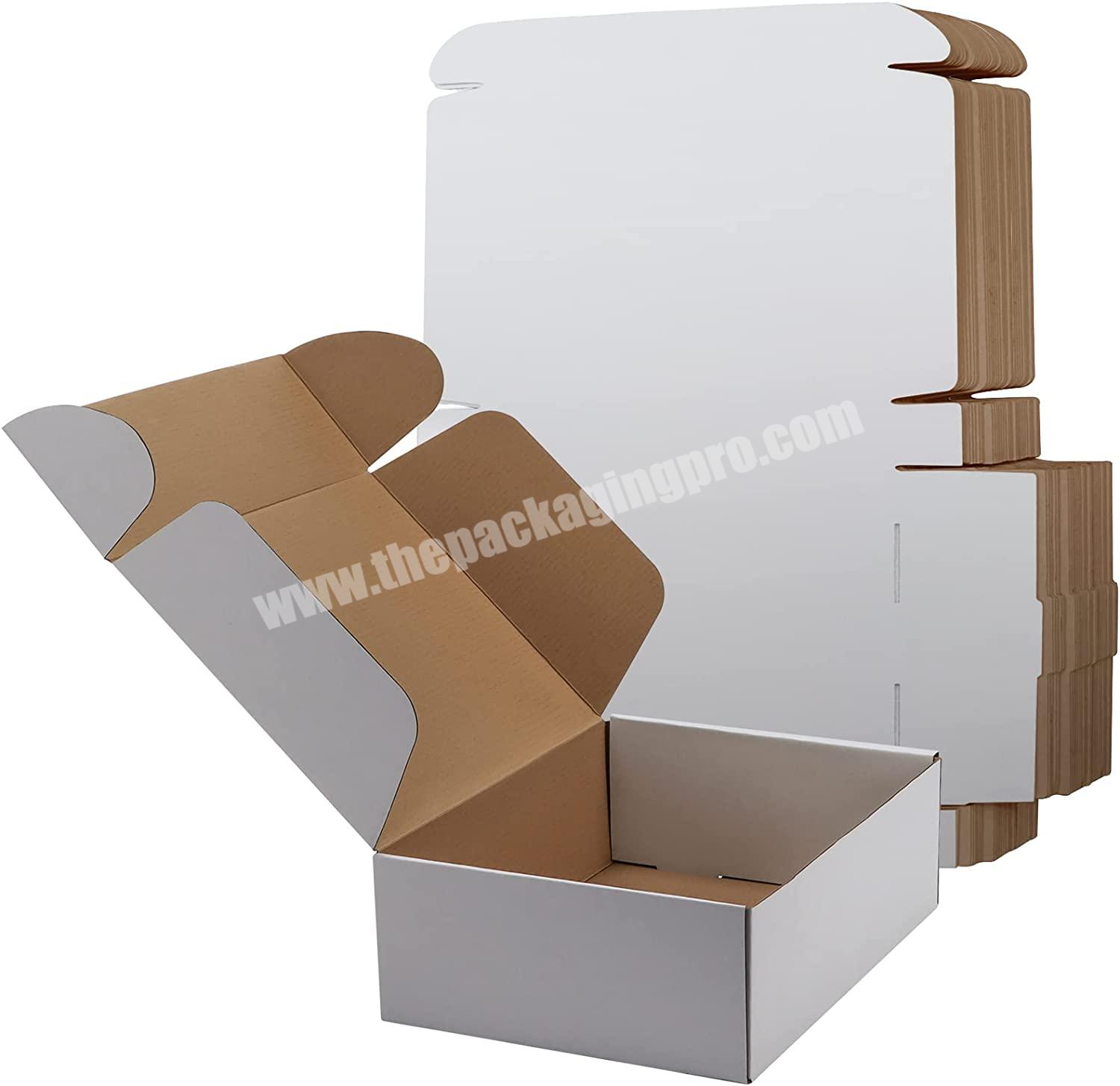 Low Moq Square Biodegradable Colored Flat White Shoe Corrugated Mailer Paper Packaging Cardboard Shipping Box