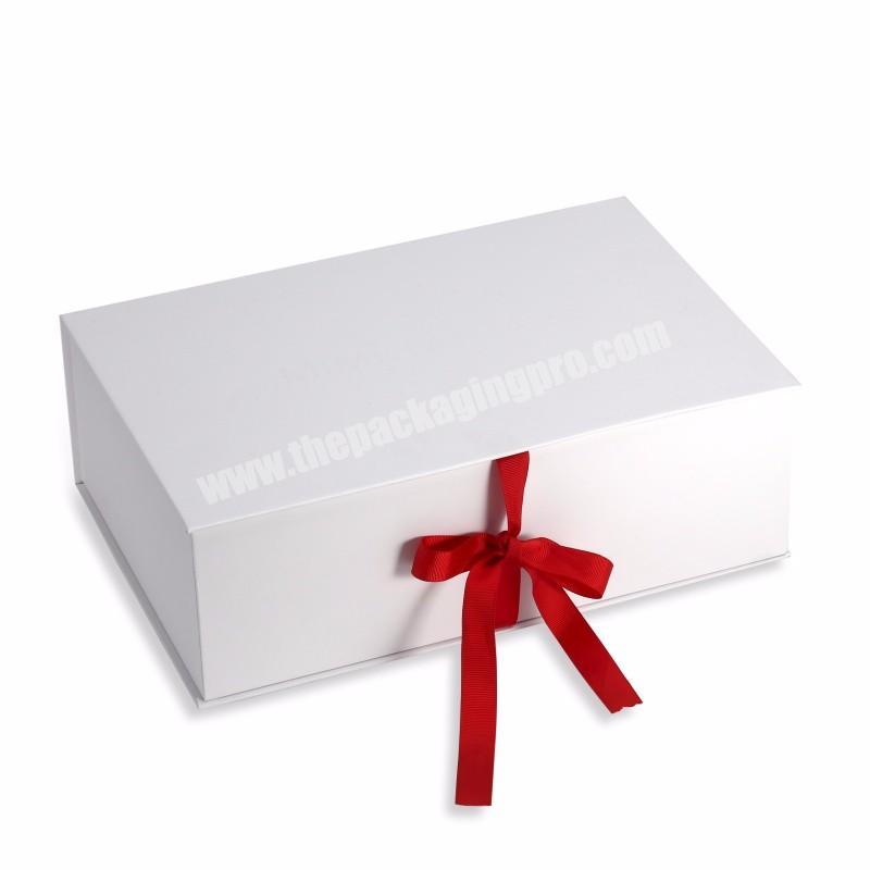 Luxe Printed cardboard  Paper Packaging Custom Ribbon Boxes with Log for Apparel