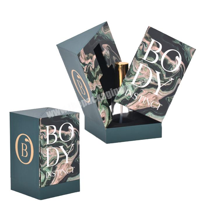 Luxury 50Ml Book Shape Perfume Packaging Boxes Empty Perfume Bottle With Box box for essential oil