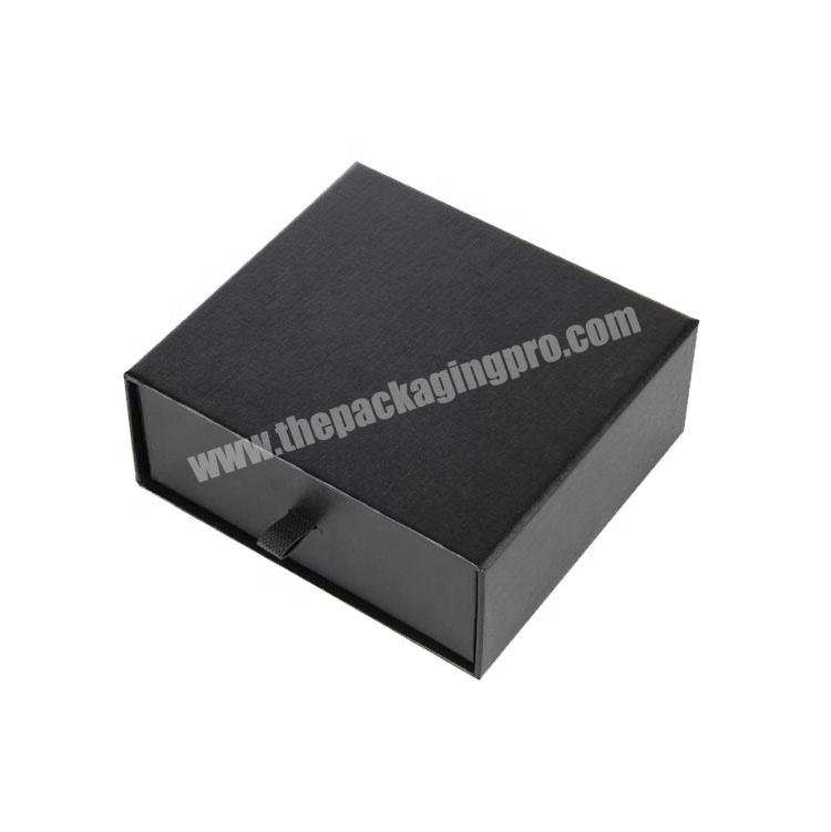Luxury Black Cardboard t-Shirt Sliding Drawer Packaging Gift Box Custom Logo Drawer Jewelry Box Packaging