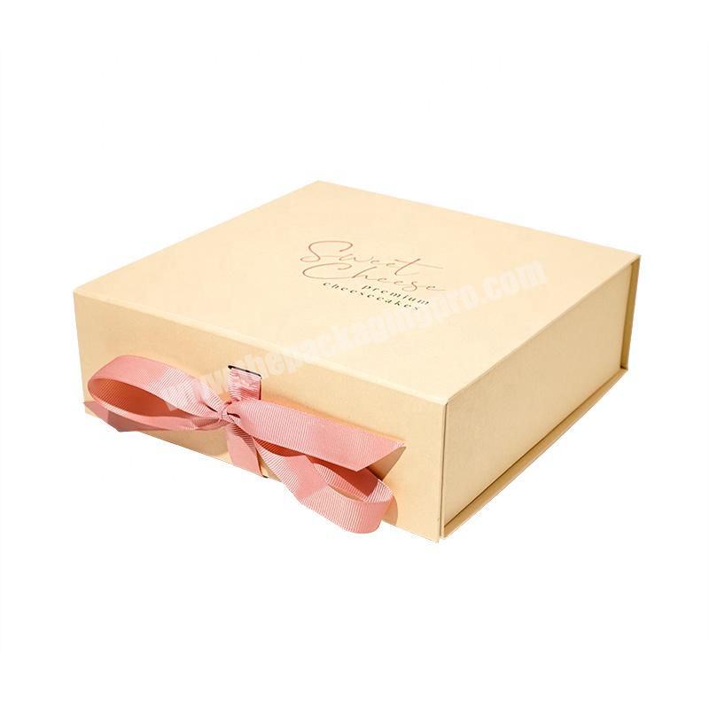 Luxury Boxes Beige Color Paper Cardboard Gift Folding Box with Custom Logo