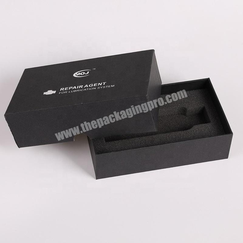 Luxury Custom Black Cosmetic Box Packaging with Insert