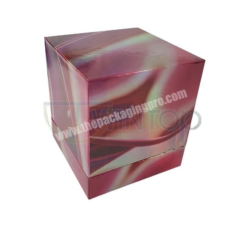 Luxury Custom Candle Jar Packing Gift Box Holographic Paper Packaging
