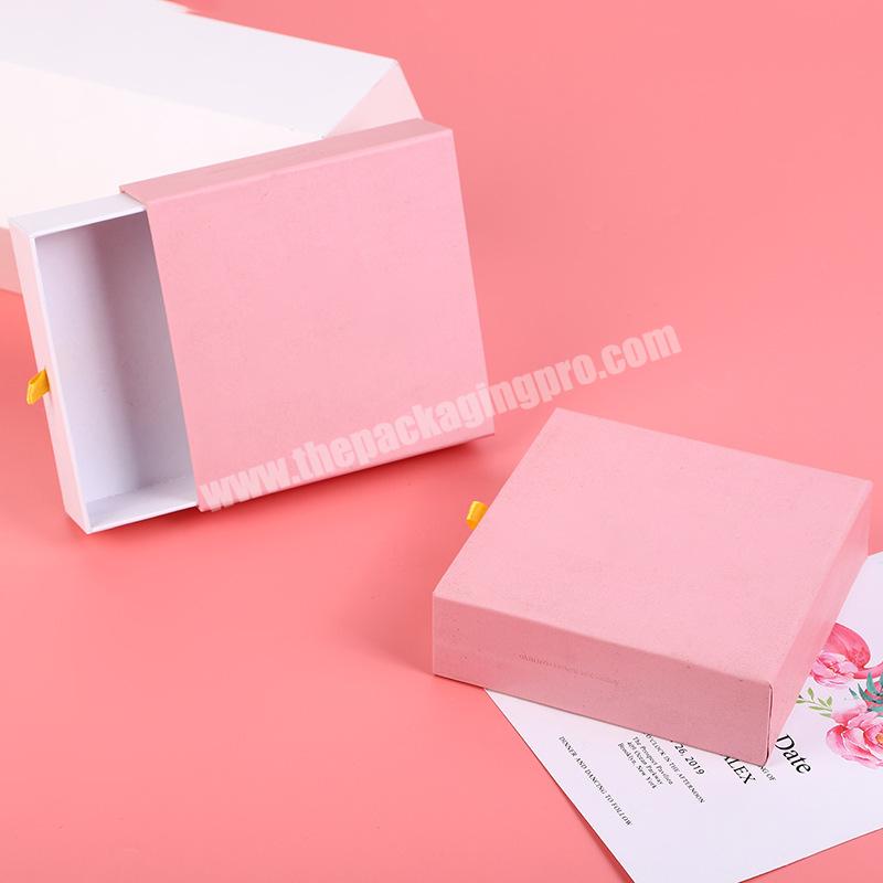 Luxury Custom Logo Hot Stamping Jewelry Pink Packaging Box Drawer Box Gift Boxes