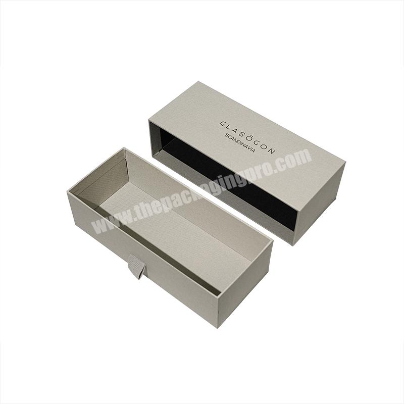 Luxury Custom Printed Logo Cardboard Drawer Box With Ribbon Premium Perfume Gift Box