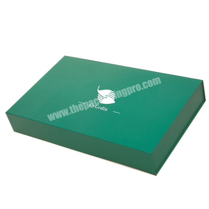 Luxury High Quality Custom Handmade Logo Silver Stamping Paper Packing Gift Box Wholesale Cardboard Paper Magnetic Folding Box
