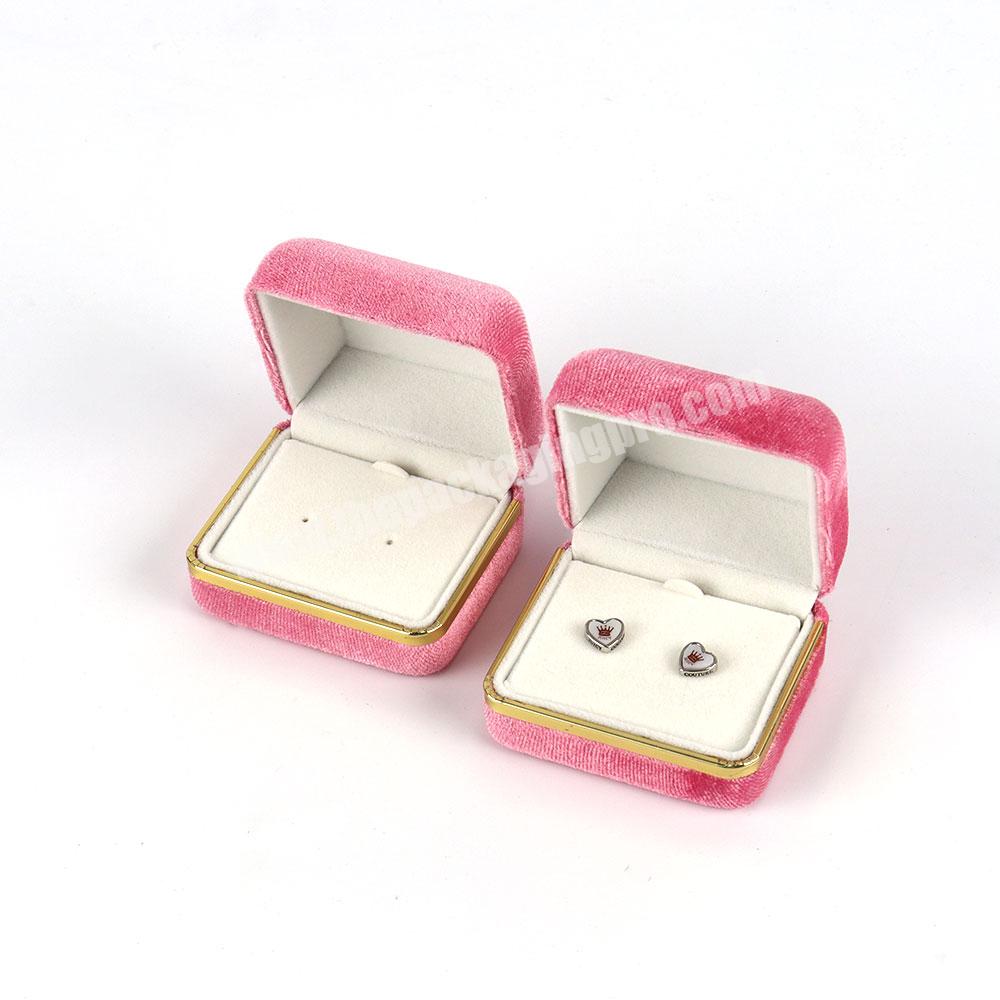 Luxury custom fashion jewelry earrings box travel velvet jewelry box unique funny earrings velvet jewelry box set