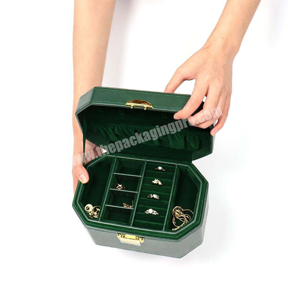 Luxury custom portable jewelry box jewelry organizer display necklace bracelet earring jewelry gift display box with handle