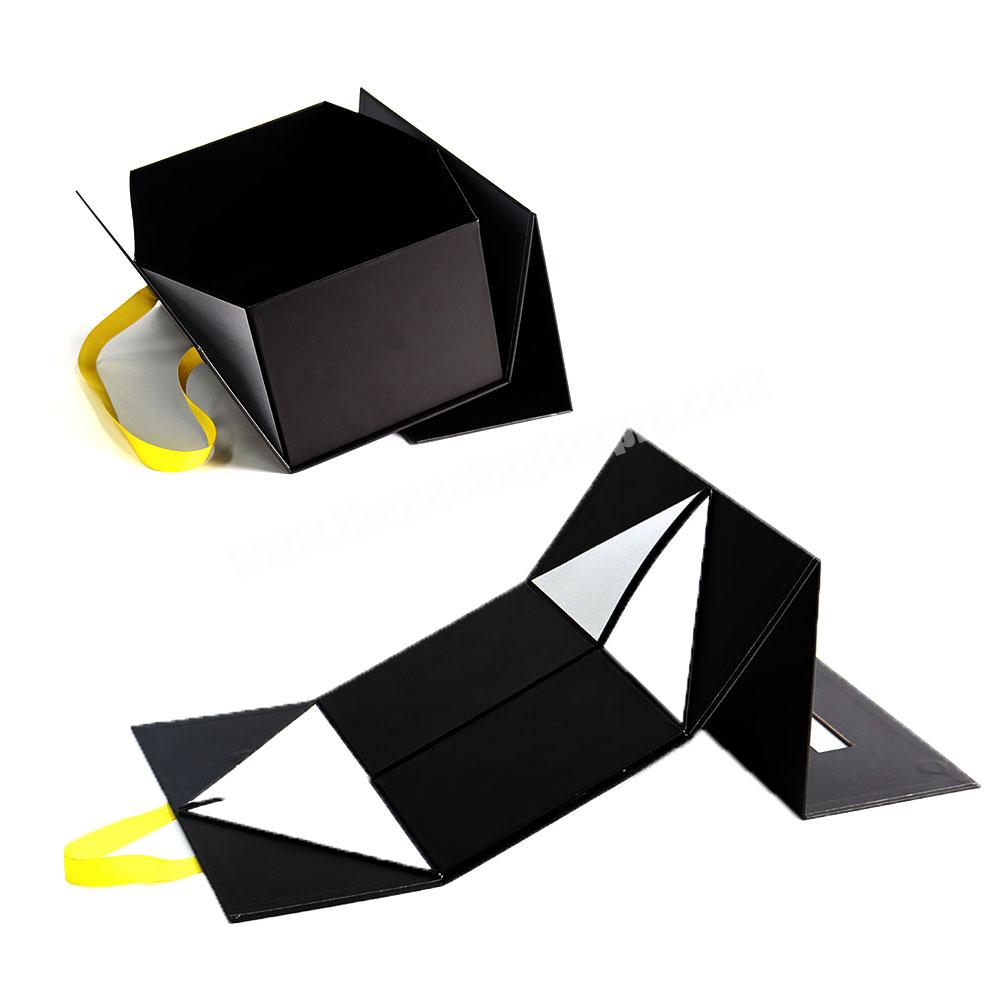 Luxury customization cosmetics carton folding black folding box folding custom packing storage fedora hat box
