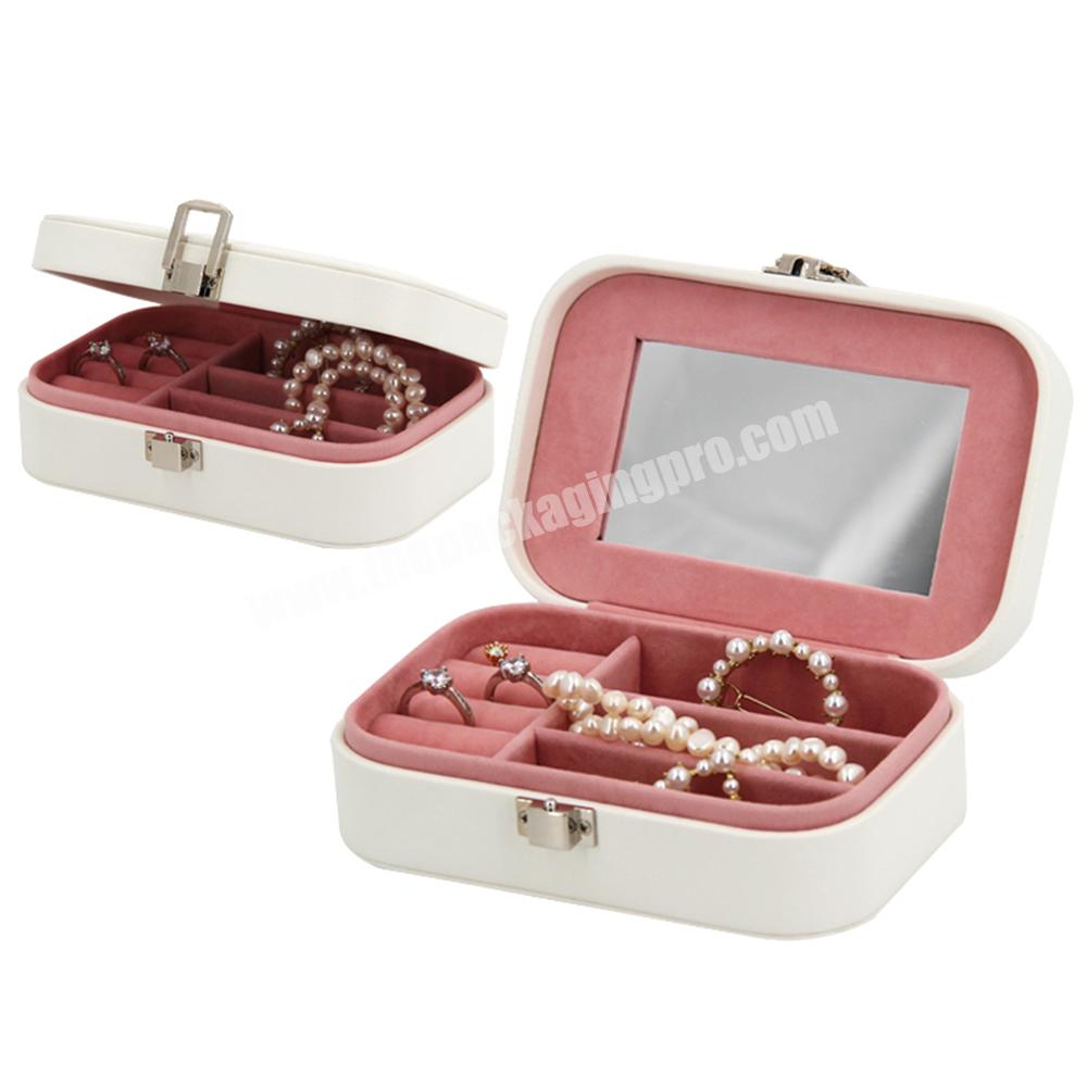 Luxury mirror jewelry box gift packaging big large travel customized logo jewelry gift set box luxury white custom jewelry boxes