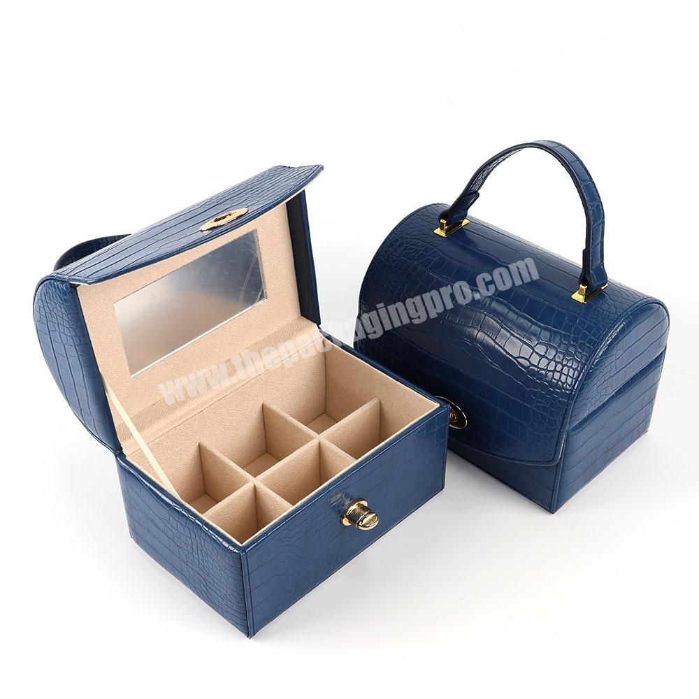 Luxury pu leather travel watch jewelry box display travel leather watch cases makeup organizer jewelry boxes with logo