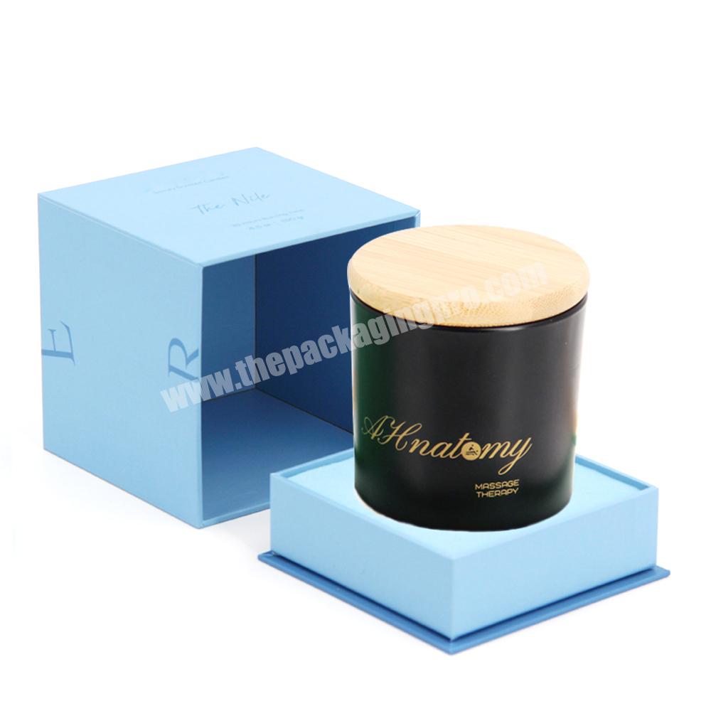 Luxury rigid board candle gift box with eva insert biodegradable candle gift box set packaging custom logo premium candle box