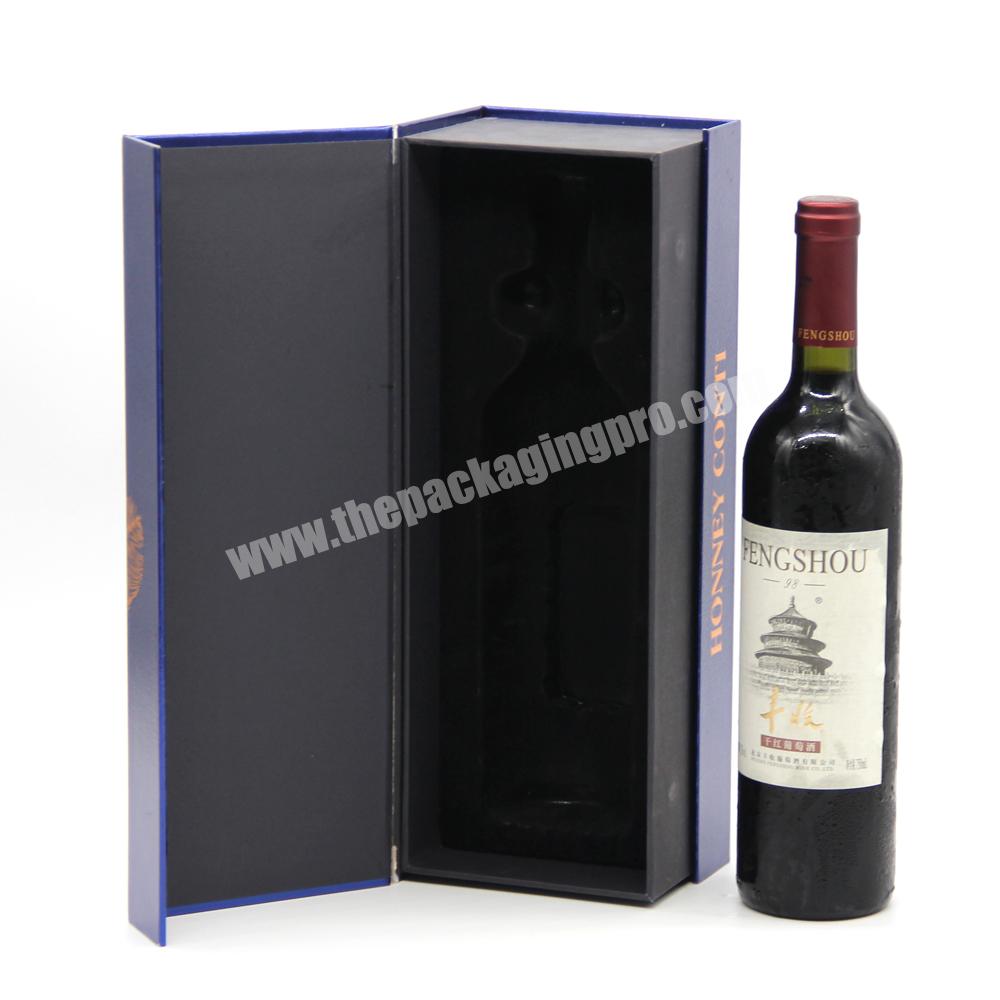 Luxury sparkling magnetic paper 3 bottle packaging wine gift box custom gift wine cup packaging gift box magnetic flip wine box