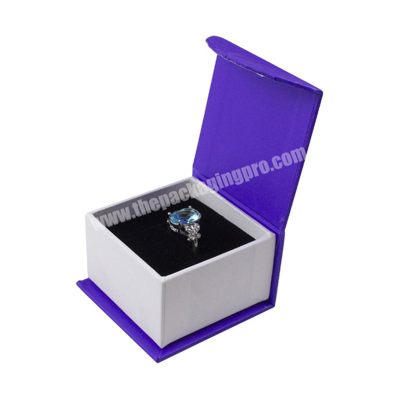Luxury velvet jewelry box packaging ring necklace wedding gift box black velvet insert custom purple travel small jewelry boxes