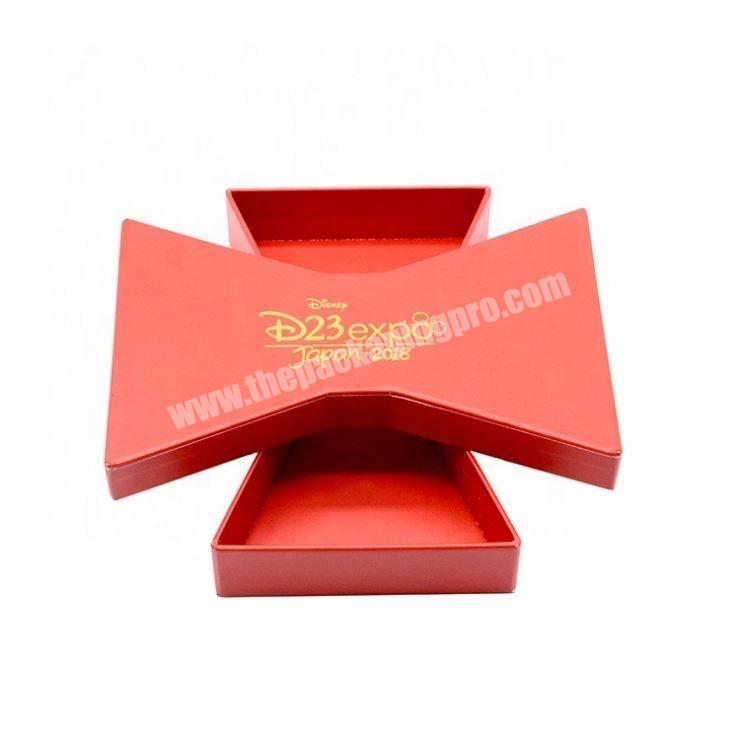 Manufacture Custom Printing Specialty Paper Bowknot Shape Souvenir Packaging Gift Box