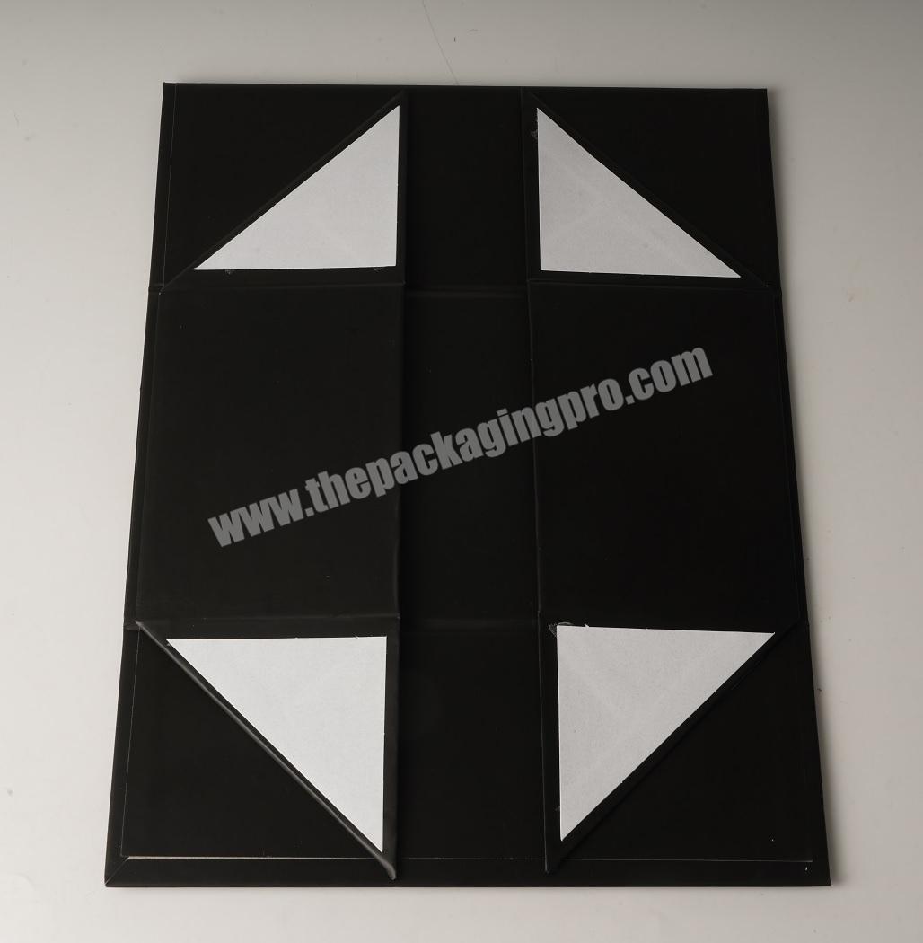 Manufacture Customize Custom UV spot embossed Logo Folding Foldable Luxury Rigid Magnetic Gift Clothes box with ribbon closure