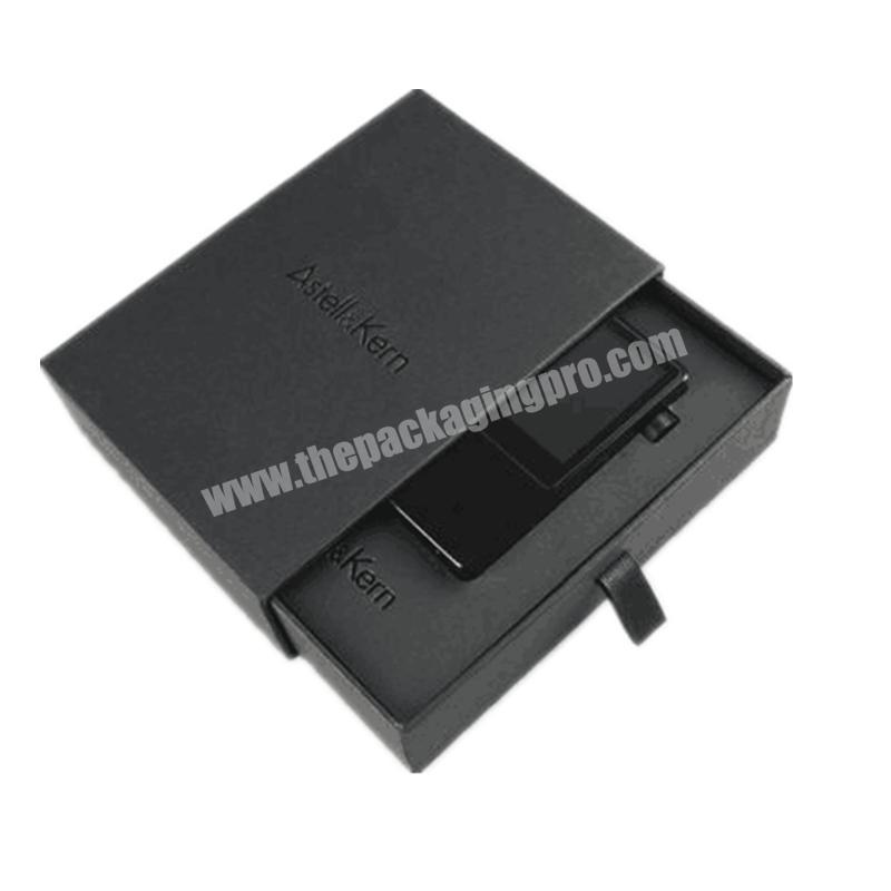 Matt Black Custom Cell Phone Electricity Saving Sliding Drawer Gift Packaging Box Shenzhen