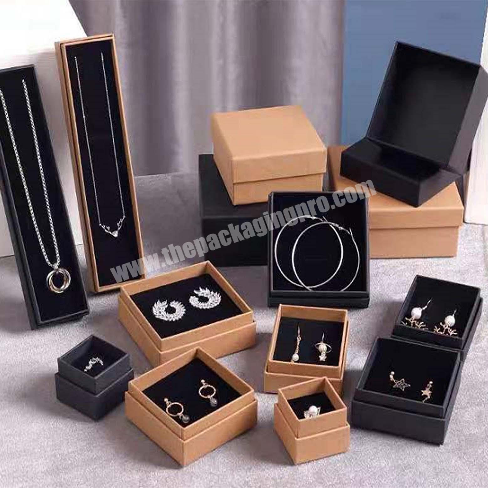 Necklace Jewelry Nail Press Long Paper Gift Box With Black Foam Insert