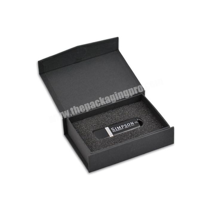 New Luxury Black USB Drive Paper Magnetic Boxes Custom Logo Manufacture Paperboard Accept Accept Cygedin Customized-002652