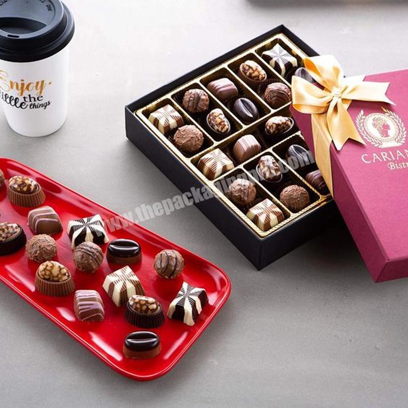 New design custom cardboard homemade chocolates gift boxes celebration tin chocolate box inserts chocolate box for packaging