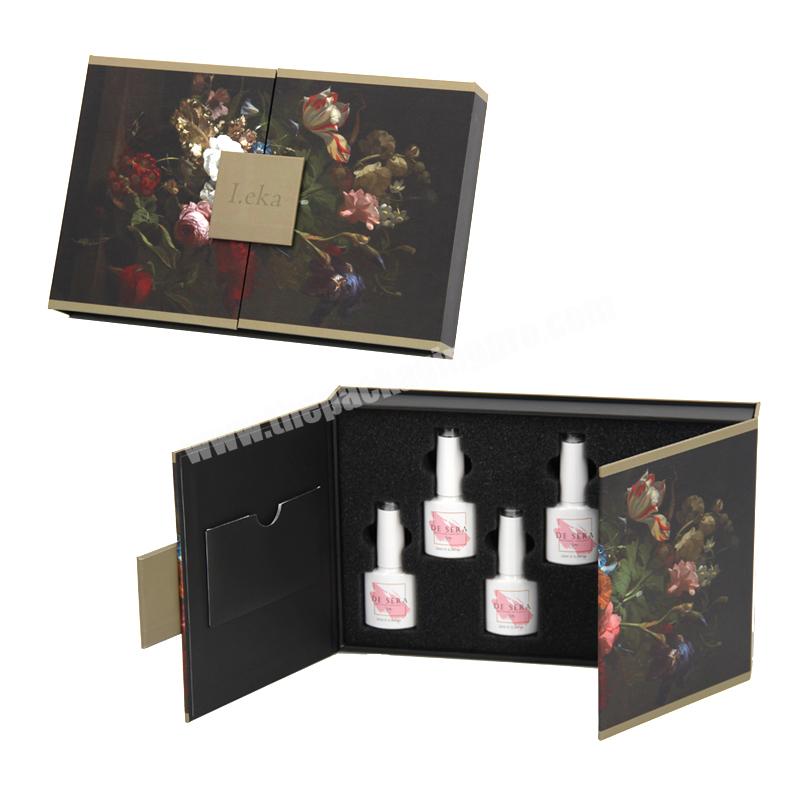 New design custom empty fancy makeup packaging box press on nails private label paper cardboard makeup press on nails boxes