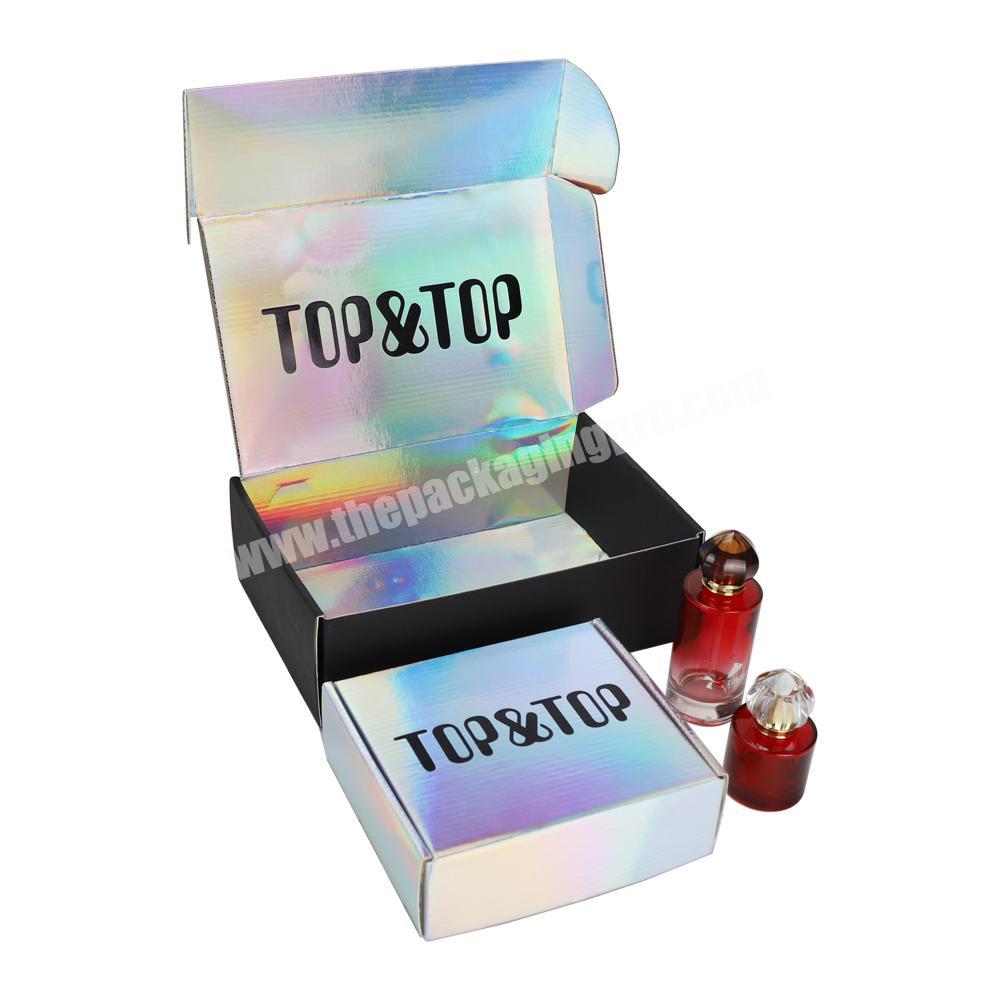 OEM Unique Holographic Mailer Box Die Cut Cardboard  Mailing Box Shipping Hard Corrugated Paper Boxes