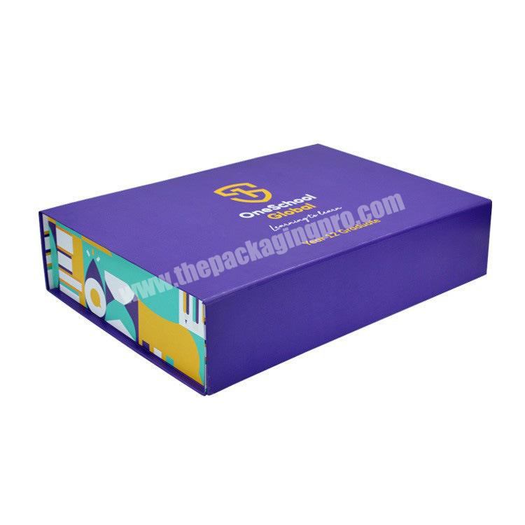 Personal LOGO Matte Blue Rigid Cardboard Book Shape Magnetic Closure Empty Gift Box with Foam Insert