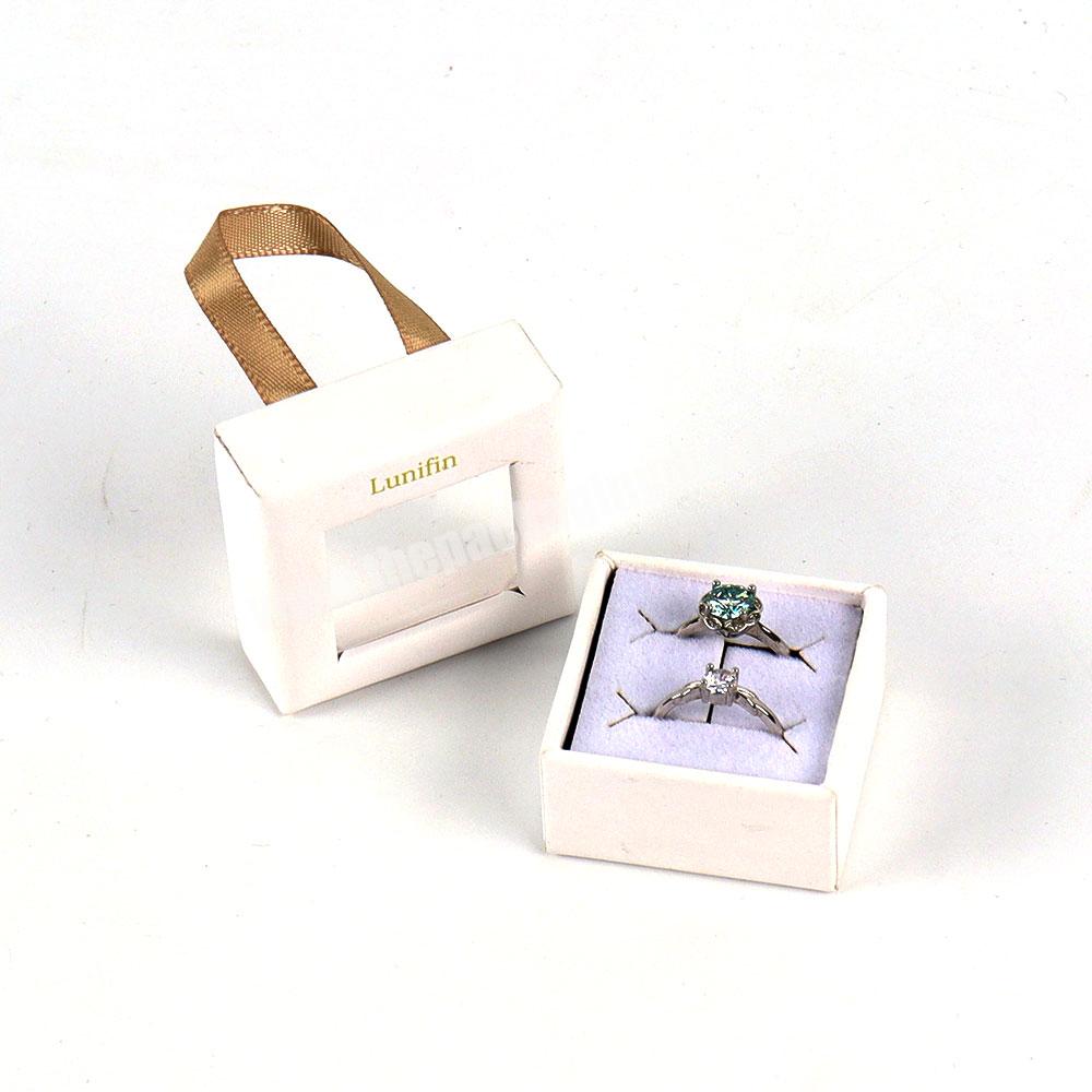 Personalize luxury jewelry boxes with logo custom clear window jewelry box storage delicate jewelry packaging box