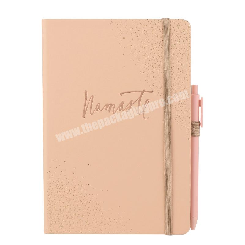 Personalized Custom School Supplies A5 Wide Ruled Planner Journal Diary PU Leather Writing Notebook with Ball Pen