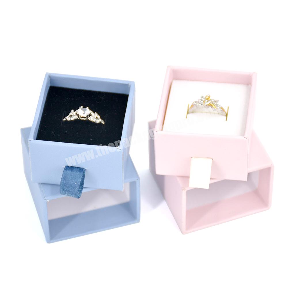 Personalized gift jewelry sets box handmade high end small travel ring jewelry box custom square mini drawer white jewelry box