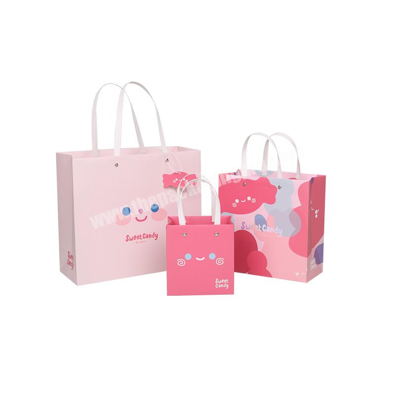 Pink Custom Printing Gift bags Valentine's Day Gift Hand Bags