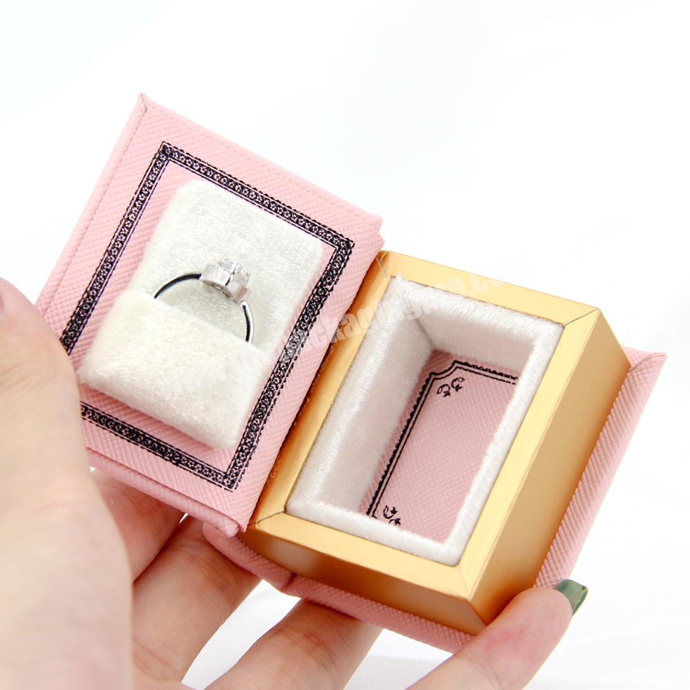 Pink jewelry book box packaging ring earring necklace gift logo custom magnetic jewelry box packaging ring luxury jewelry box