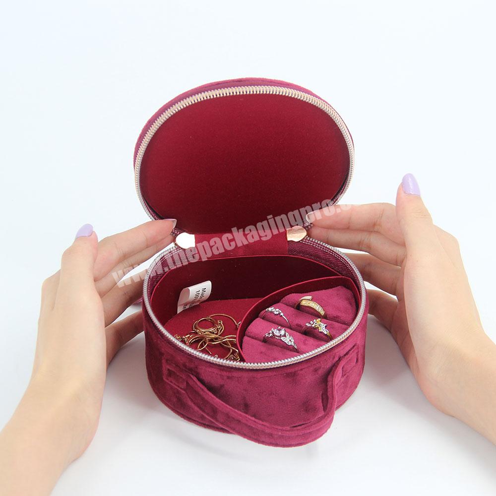 Pink satin lined gift jewelry box gift round pink boxes for jewelry ring earring jewelry storage box for gift packaging