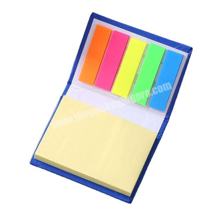 Promotion Stationery Memo Pad Custom Logo Hard Cover Colorful Sticky Note with PET Flag