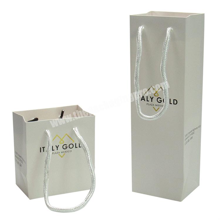Promotional Boutique Packaging Personality Brand Logo Printed White Retail Shopping Paper Bags