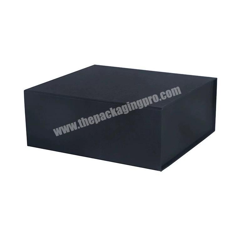Prompt Delivery OEM Matt Black Magnetic Flap Cardboard Paper Packing Folding Clothes Shoes Gift Box