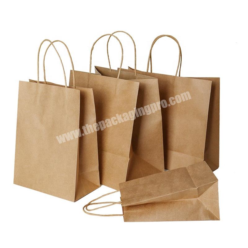 Recyclable kraft delivery bags with paper handles, biodegradable paper bags