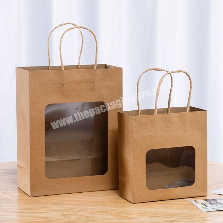 Recycled Blank Kraft Bag Twisted Handle Paper Bag Bolsa De Papel Con Ventana