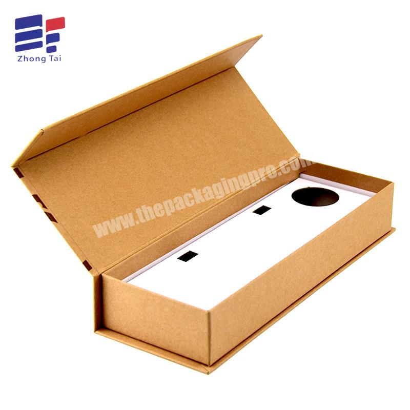 Recycled Cardboard Rigid Packaging Custom Paper Flat Magnetic Folding Kraft Box with Window