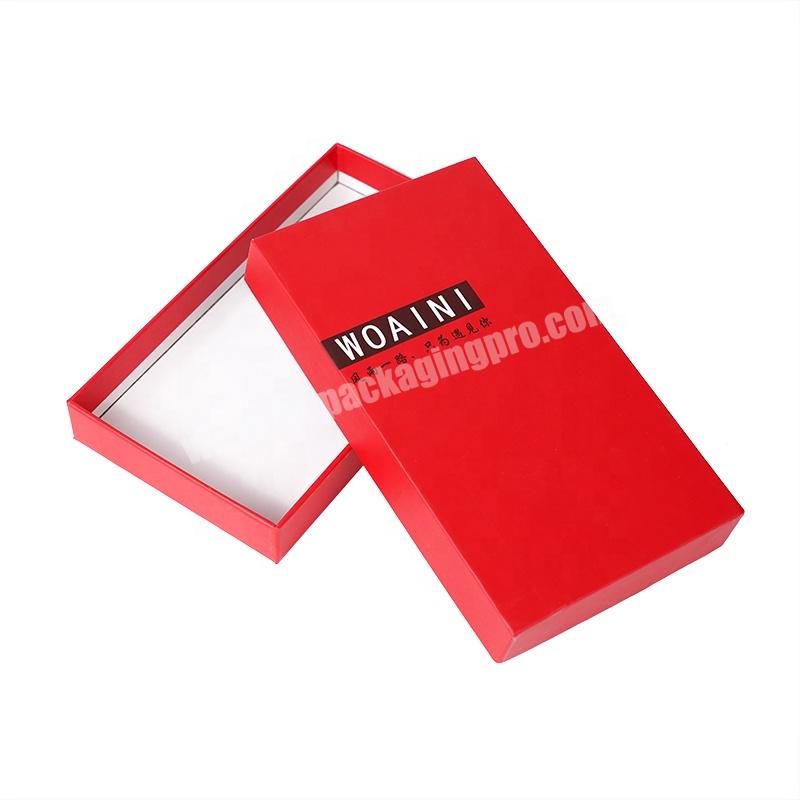 Red Box Cardboard Rigid Top Paper Gift Box With Lid