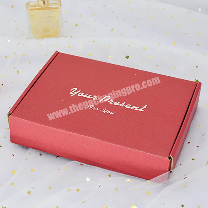 Red Wholesale Custom Printed Logo Mailer Shipping Box  For Underwear Clothing Corrugated Paper Board