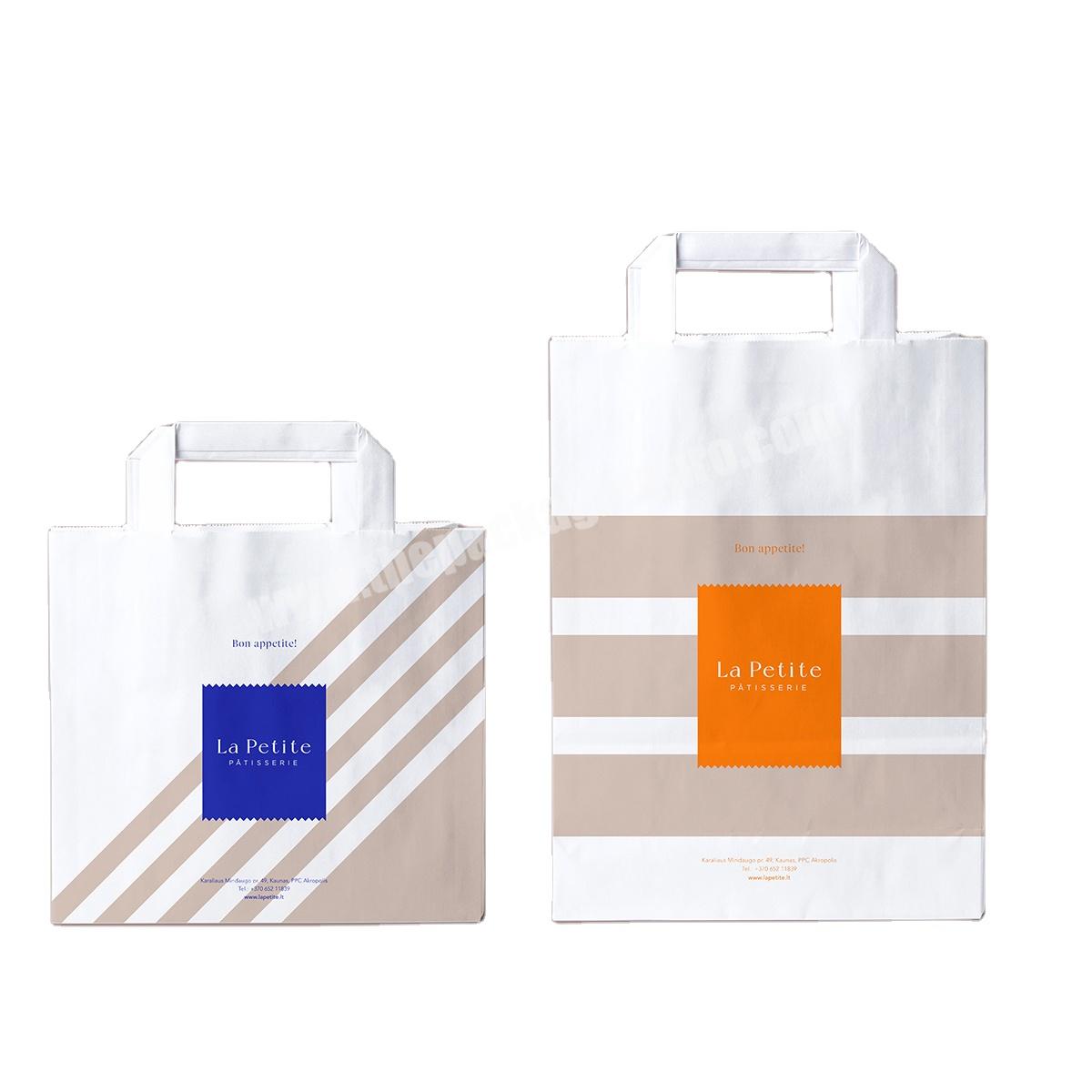 Reusable Kraft Bakery Paper Bag Paper White Kraft Bag Kraft Shopping Bag With Logos For Small Business