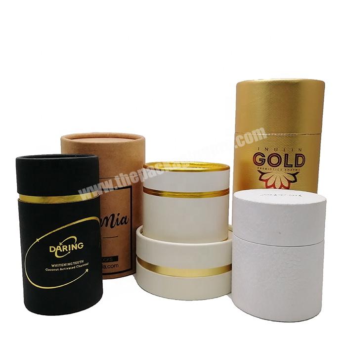 Rolled Lids Tube with Window Custom Packaging Gold Rim Round Hard Paper Telescope Boxes Paperboard,art Paper 4C Printing Accept